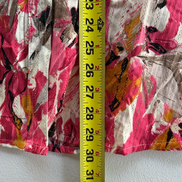 NWT!Alia-Pink Multicolor Floral Button-Down Pocket Mid Sleeve Top Size 22W - Picture 8 of 9